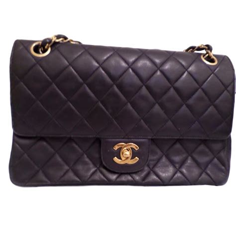 handbags chanel bleu marine with number 5|Chanel lambskin bag.